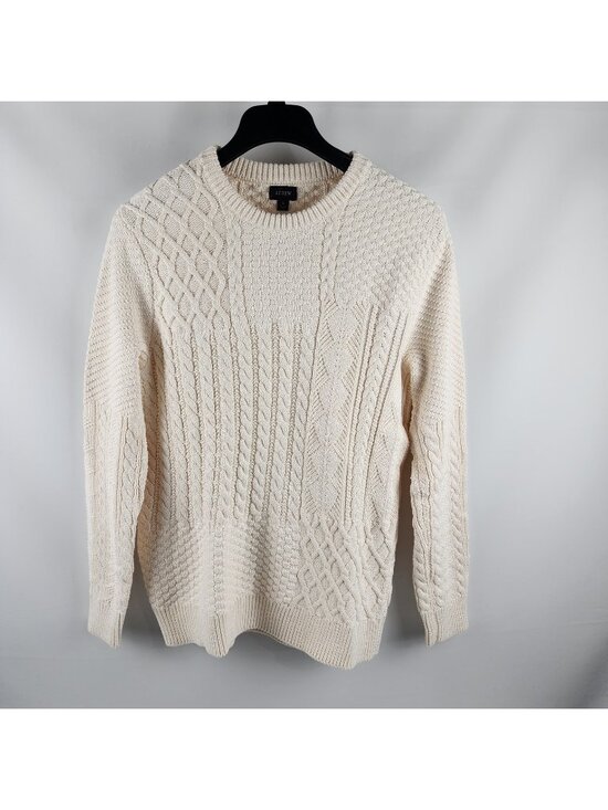 J. Crew Other - J Crew Sweater Mens Large Cream Cable Knit Pullover